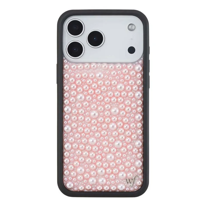 

Wildflower Ins 3D White Pink pearl Sparkling Phone Case for iPhone 13 14 15 16 17 Pro Max Rhinestone Glitte wf Cover﻿﻿﻿﻿﻿﻿﻿﻿﻿﻿﻿﻿