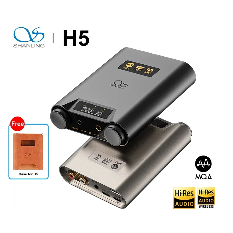 SHANLING H5 Hi-Res Audio Портативный ЦАП Усилитель для наушников AMP двойной чип AK4493SEQ Bluetooth LDAC/AAC/SBC MQA PCM768 DSD512 RCA
