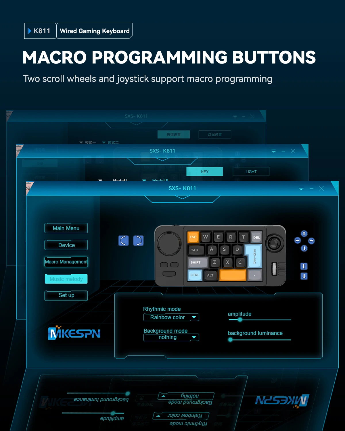 Programmable Wired Mechanical Keyboard with Volume Scroll Wheel,Game Joystick 19Key Hot-Swappable Number Keypad for Win8/10/Mac