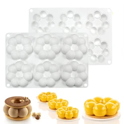 Molde de silicona con forma de flor de 6 cavidades para rosquilla, molde para pastel de Fondant, herramientas para hornear de Chocolate, accesorios de decoración de pasteles, utensilios para hornear