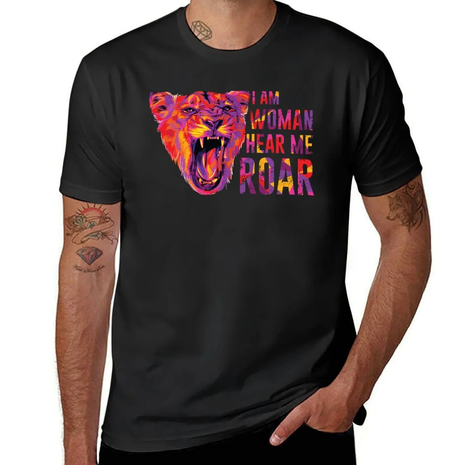 I Am Woman Hear Me Roar T-Shirt Blouse boys animal print sublime graphics plain t shirts men