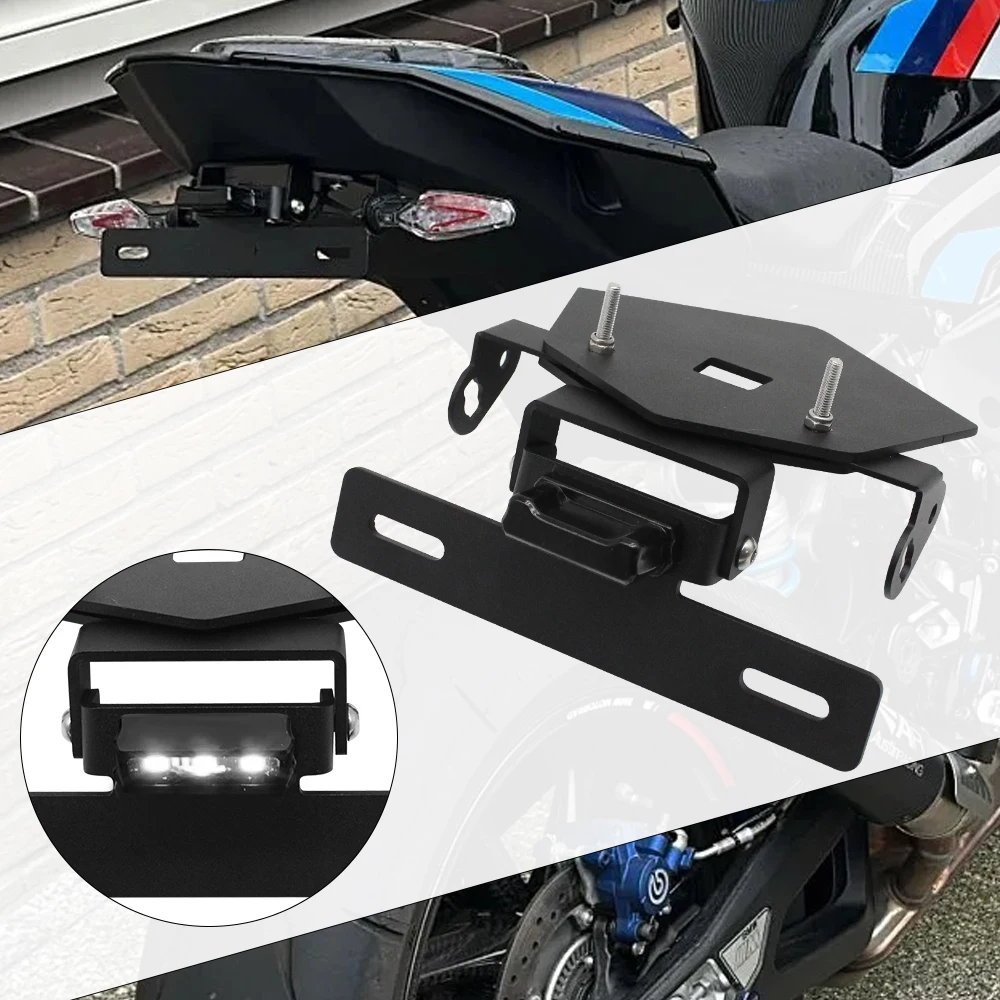 S1000RR License Plate Holder Motorcycle Accessories Tail Tidy Adjustable Short Number For BMW S1000RR S1000R M1000RR 2019-2023