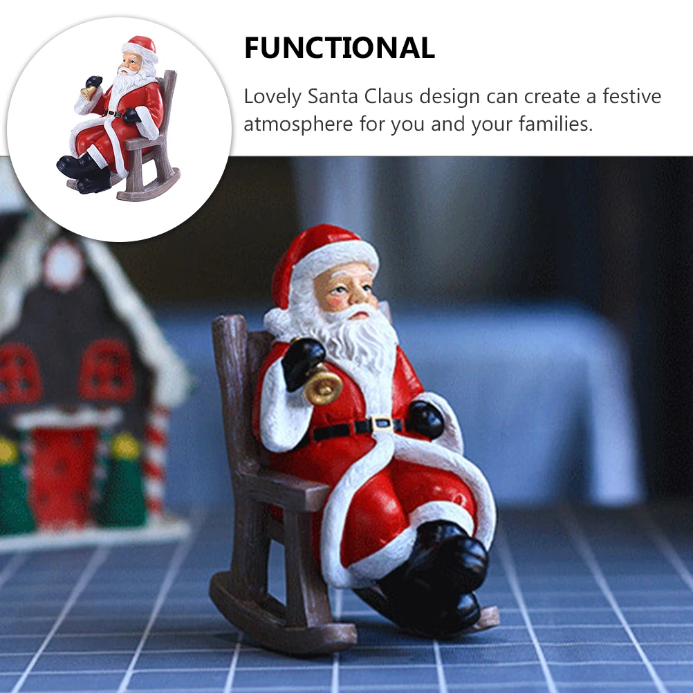 

Merry Santa Claus Ornament Rocking Chair Home Decoration Ornaments Resin Figurine