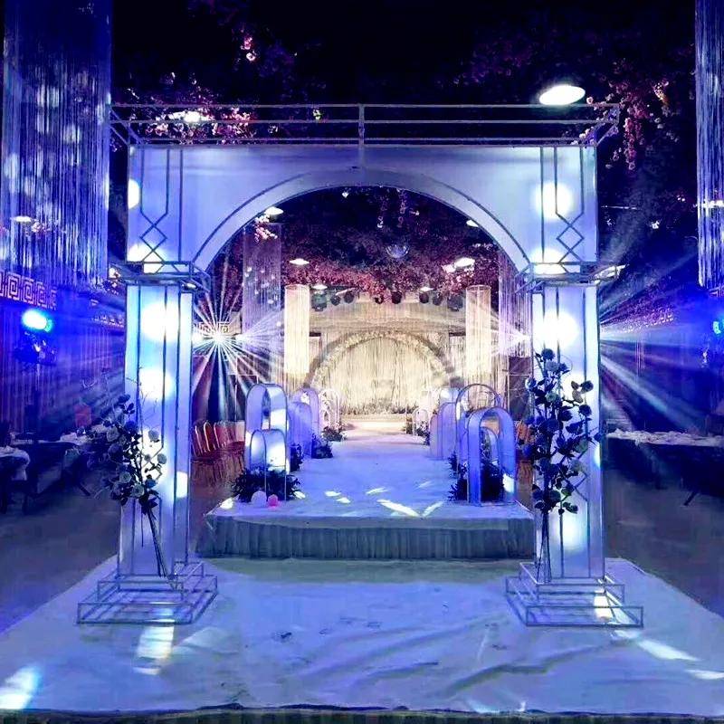 Luxury Wedding Decoration Iron Arch Huge Happiness Flower Gate For Party Stage Background Site Layout Photo Props