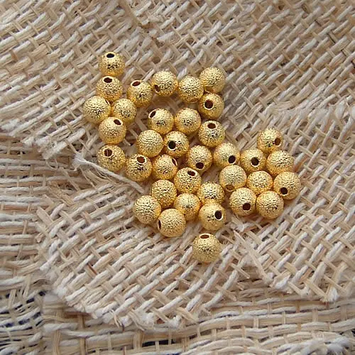 4MM 6MM 8MM 10MM Silver Color and Gold Color Brass Metal Round Beads Matte beads Handmade Jewelry Findings Accessories