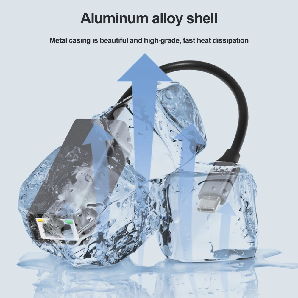 Внешний Ethernet-адаптер USB C 10/100/1000 Мбит/с Сетевая карта из сплава Type-C к RJ45 Gigabit Ethernet Type-C к Ethernet-адаптеру