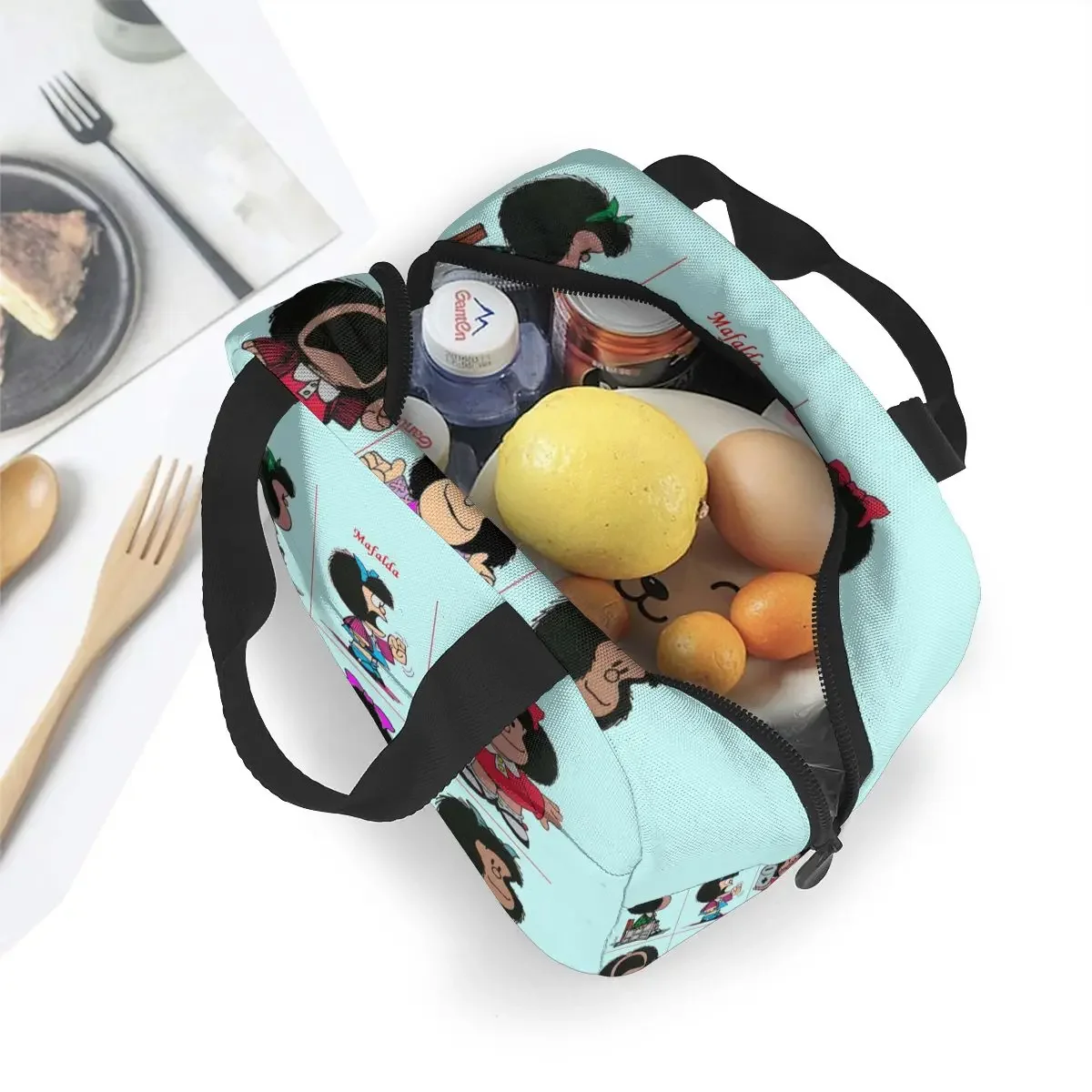 Mafalda Lunch Bag Kid Women Insulation Portable Waterproof Picnic Coole Bag Breakfast School Reusable Food Bag Bento Box