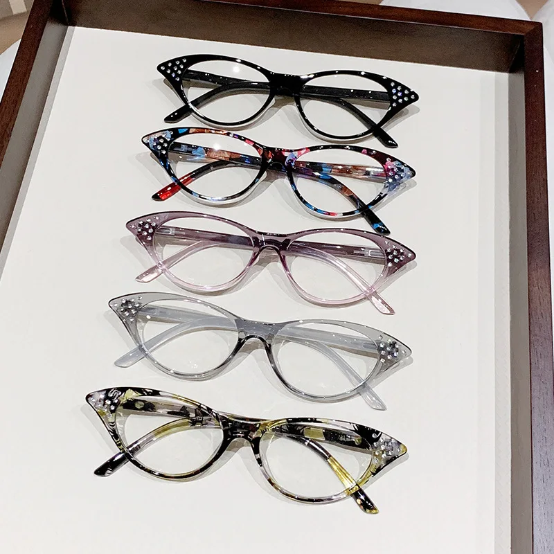 Dames Cat Eye Leesbril Luxe Blauw Licht Blokkerende Hyperopie Bril Voor Dames Unisex Heren Ultralichte Retro Brillen