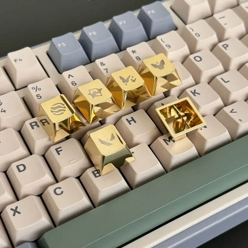 

ECHME Skill Valorant Keycaps Set Metal Clove Anime Key Cap Cherry Key Caps Valorant Aluminum Key Caps Mechanical Keyboard Gift