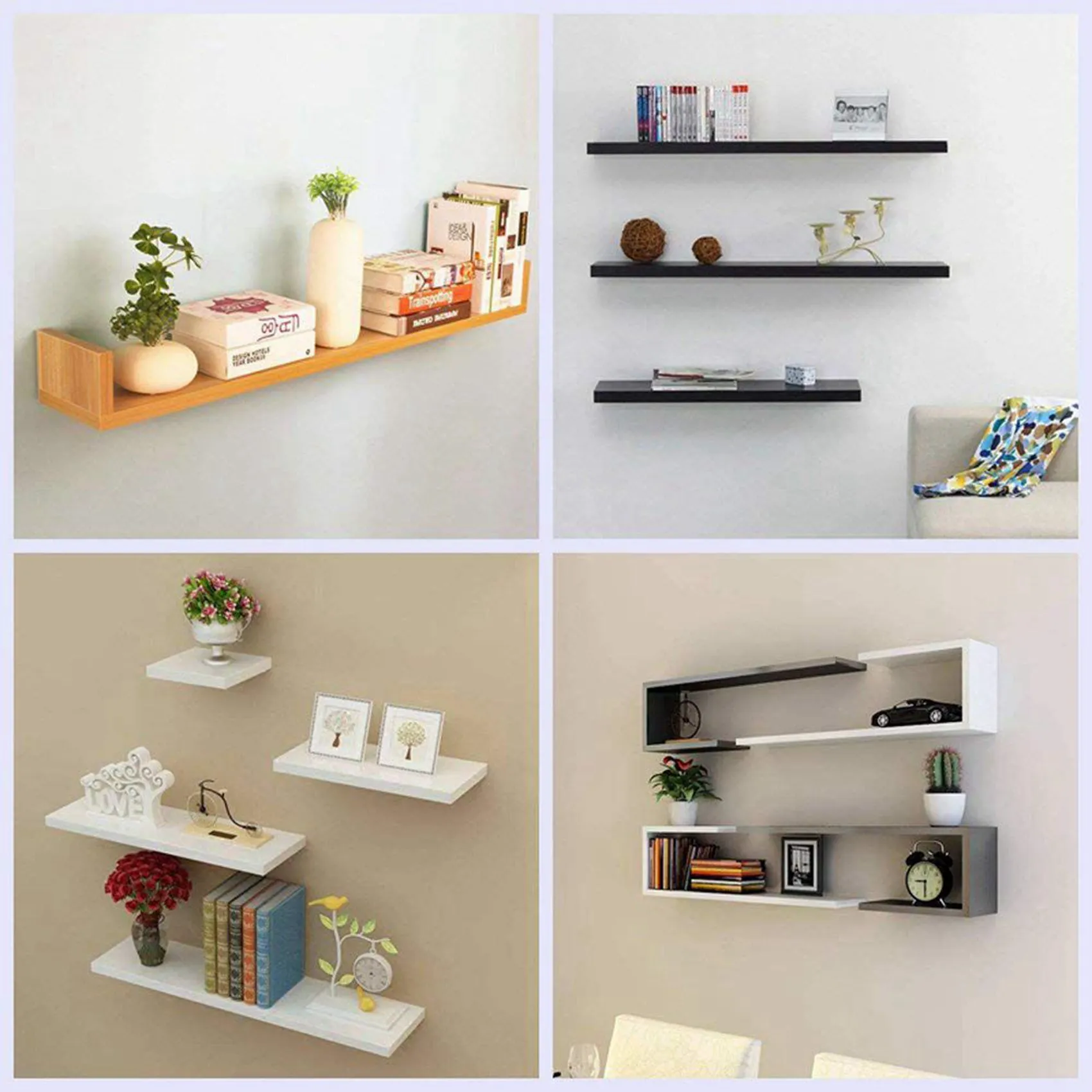 LICE-20 Pack Heavy Duty Wood Invisible Shelf Brackets DIY Adjustable Hardware Blind Supports Shelves 120 LBS