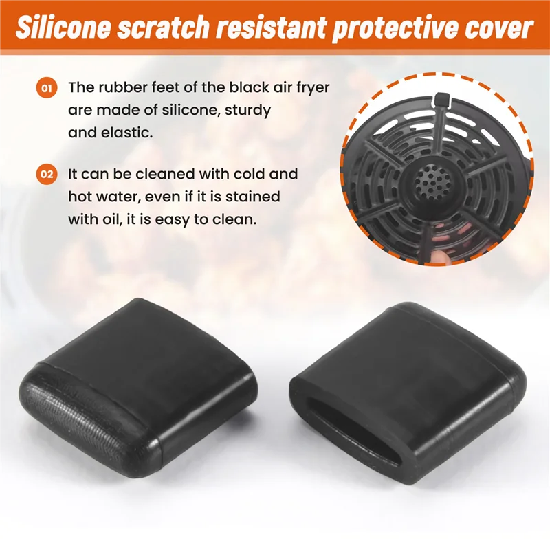 YCOC-резиновые бамперы для фритюрницы, резиновый лоток для фритюрницы, аксессуары для замены деталей, защитные чехлы без царапин для сковороды для фритюрницы