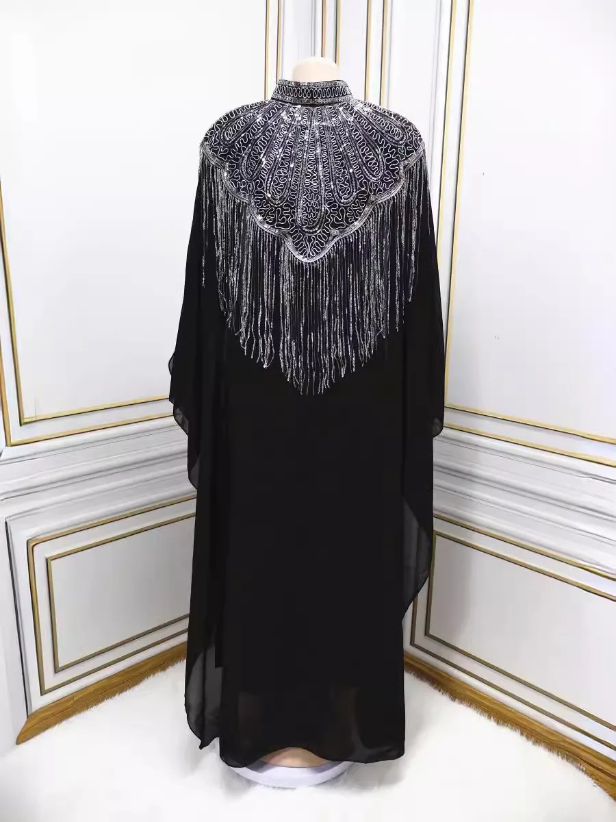 2pcs Muslim Sets For Women Sequin Tassel Evening Party Dress Dubai Abaya Eid Djellaba Morocco Kaftan Femme Jalabiya Vestido Robe