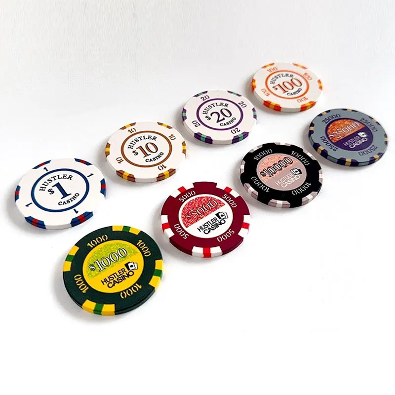 10pc/set New 43mm Ceramic Chips Poker Brand Set Chips for Texas Hold 'em Games