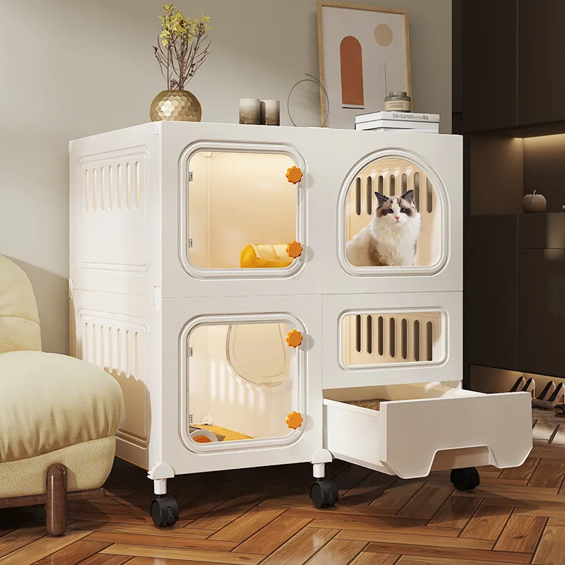 

cat cage cat litter box integrated, household indoor, small does not occupy an area