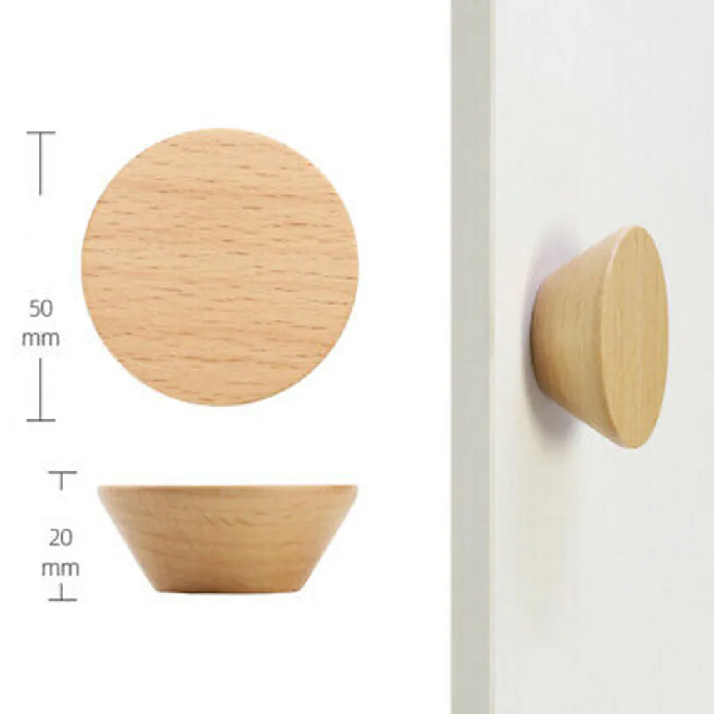 

Wardrobe Knob Door Handle DIY Drawer Handles Multi-Coloured Round Handle Solid Wood 50*20mm Cabinet Pull 2Pcs/set
