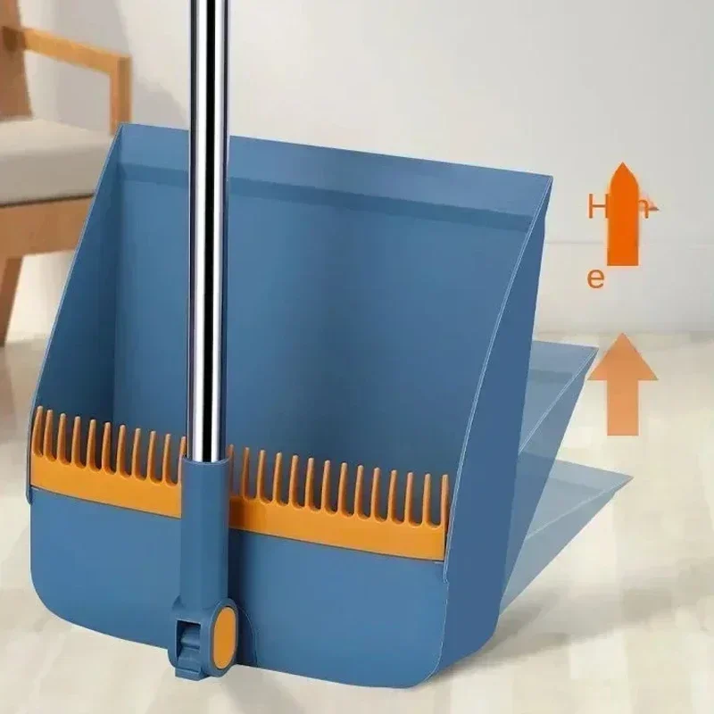 Home folding broom set, enlarged and thickened dustpan broom set, rotating broom that does not stick to hair