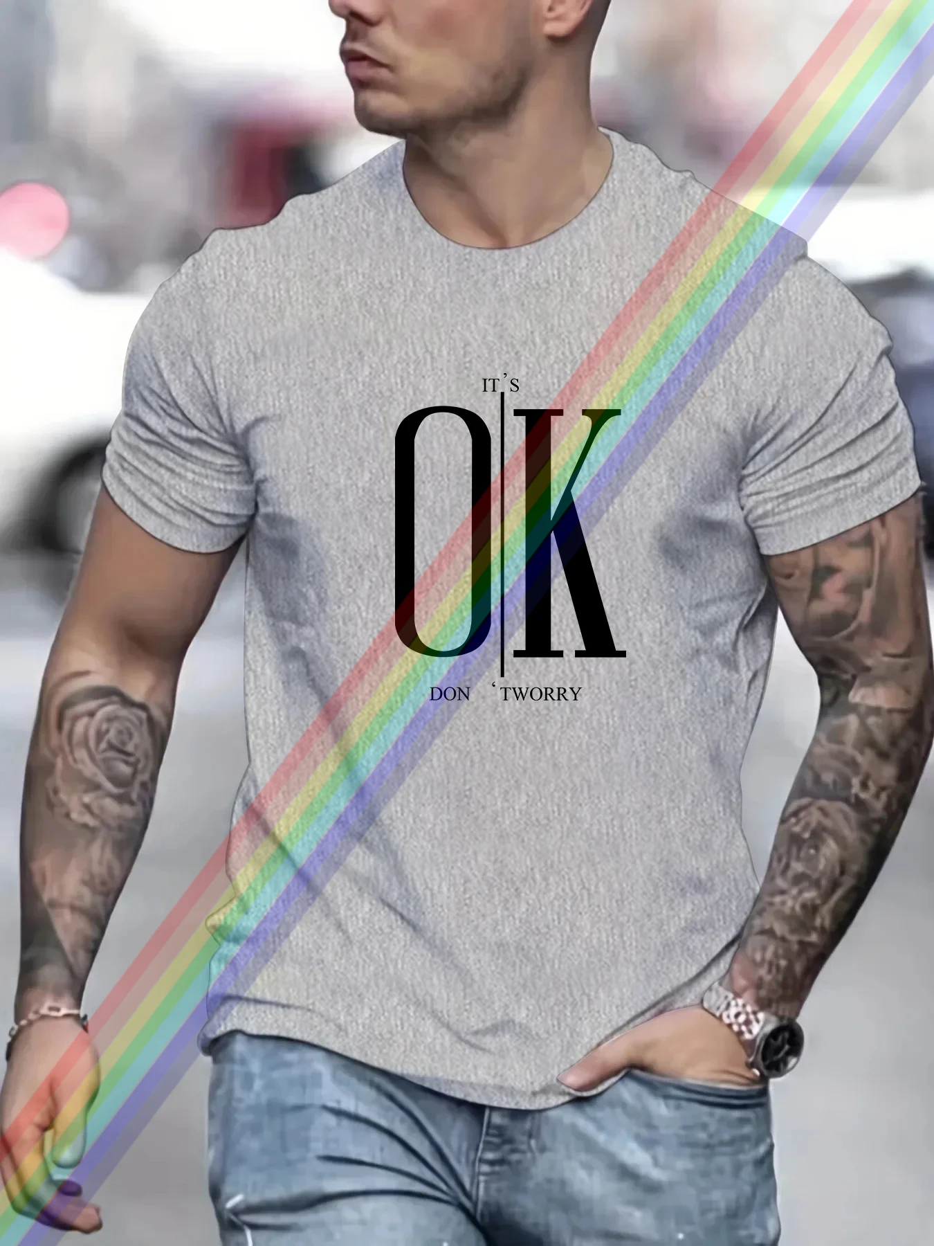 Luxury Brand OK Letter Print T Shirt For Man Summer Vintage Unisex Oversized T-shirt Y2k Tops Short Sleeve Men\'s