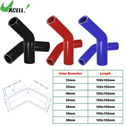 UXCELL 45 Degree 25mm 28mm 32mm 35mm 40mm ID Car Silicone Hose Coupler Coolant Intercooler Hose Universal Pipe 102x102mm Length