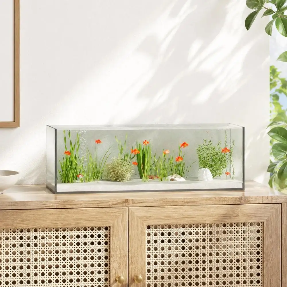 Transparentes Aquarium mit Stauraum 60x20x20cm, robustes Glas, perfekt für Zuhause