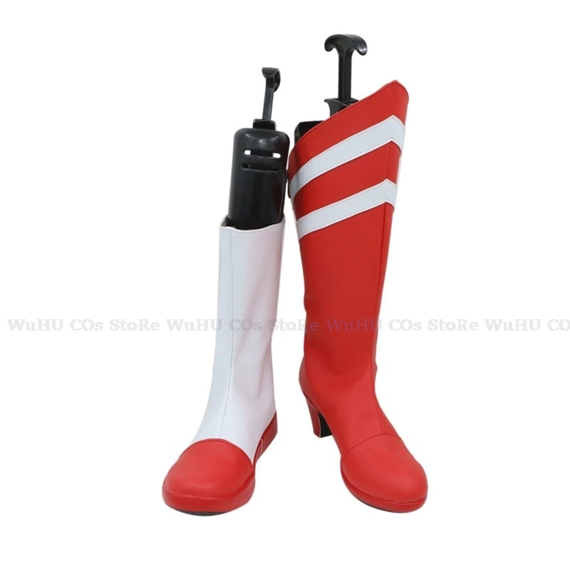 

hasbin Cherri Bomb Cosplay Cherri Bomb Boots Hotel White Red Leather Shoes Cherri Bomb Shoes Women Men Halloween Roleplay Shoes