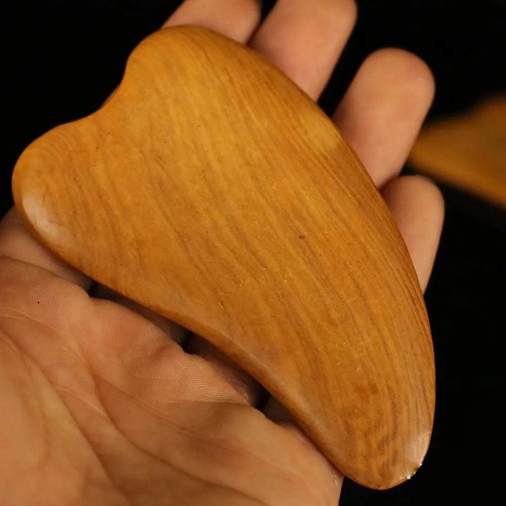 

4Pcs Natural Wooden Facial Gua Sha Board for Massage Scraping Rounded Edges Lightweight Portable Skin Care Tool