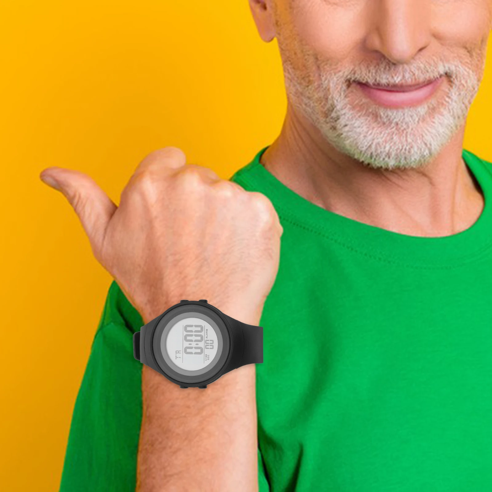 

Waterproof Electronic Watch Digital Wristwatch for Students Outdoor Night Luminous Alarm Clock Date Adjustable Strap Black