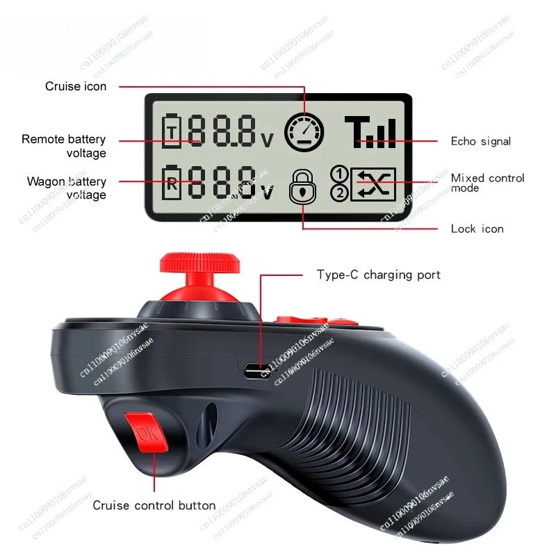 

Remote control joystick with 2WD throttle signal converter is suitable for double drive four drive electric trolley trolley