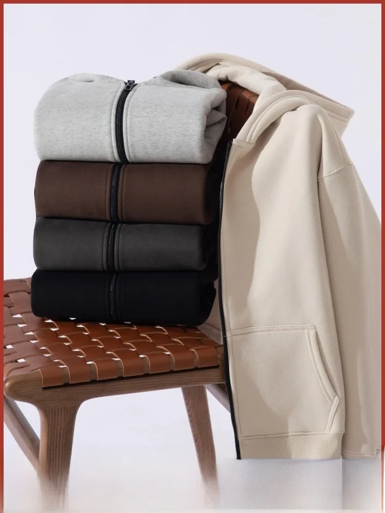 Fce forrado com capuz aberto cardigan moletom jaet masculino feminino casual sle novo outono inverno roupas de casal