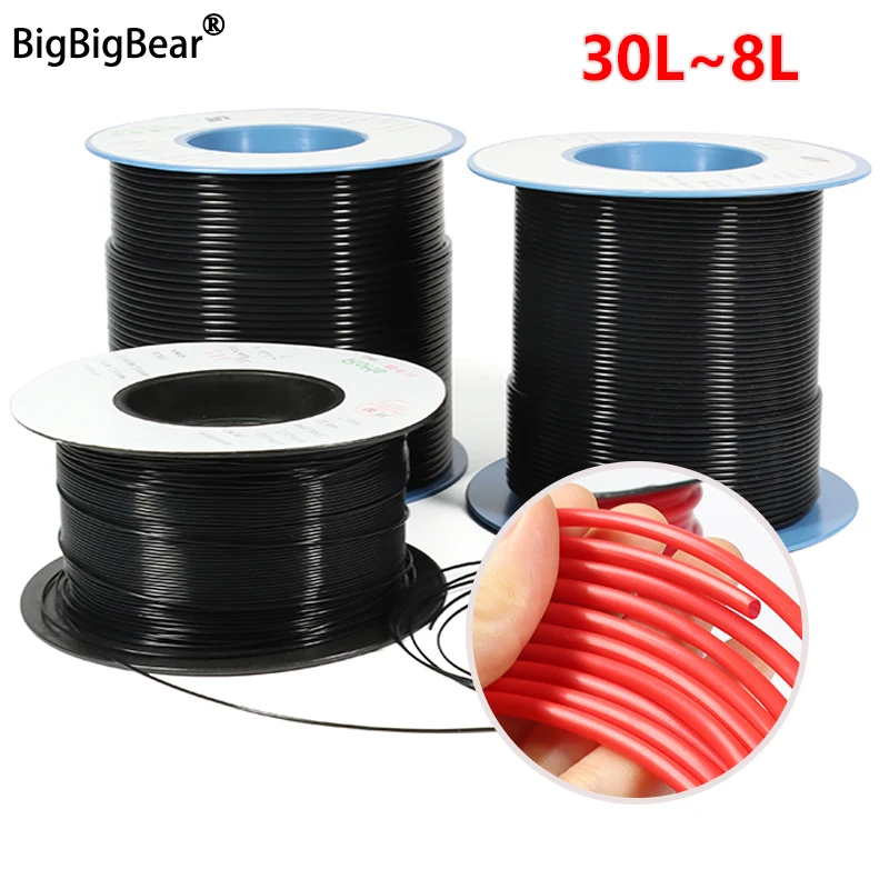 

1~100m 30L - 8L PTFE Tube Black Red 2.5KV 150V Heat Protector Temperature Corrosion Resistant Pipe F46 Insulated Capillary