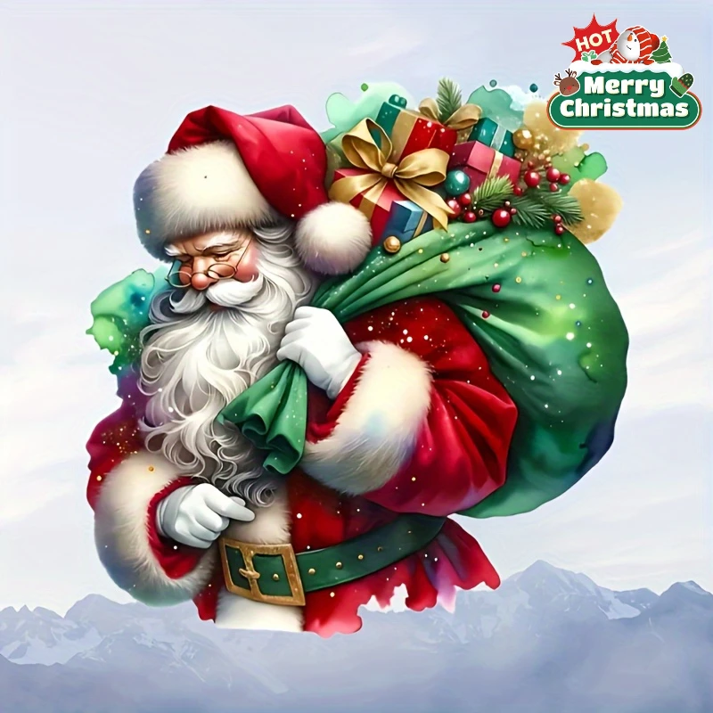 

1 шт., автомобильные наклейки с Санта-Клаусом, водонепроницаемые для авто, окон, лобовых стекол, обтекатели мотоцикла, хвостовая коробка, универсальные виниловые наклейки