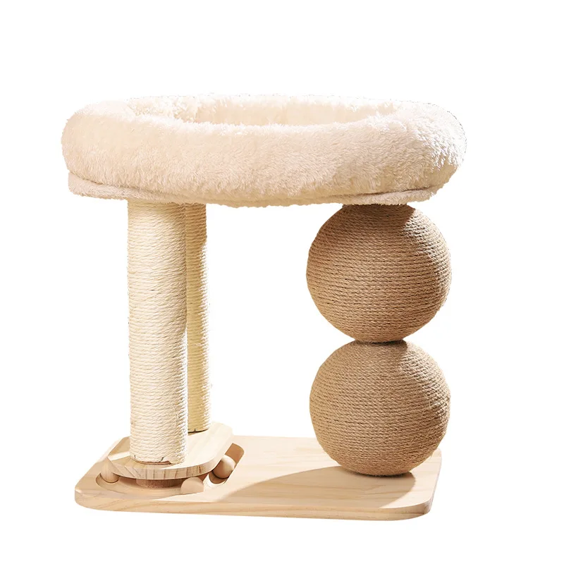 

Integrated Cat Scratcher Bed Toy Spinner Cat Teaser Ball Self Entertainment Kitten New Scratching Post Feather Teaser Wand Sisal