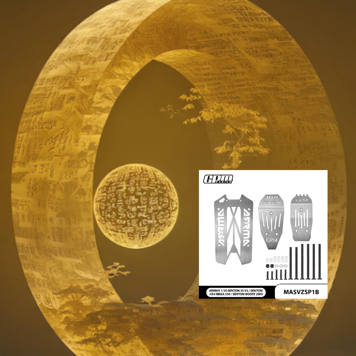 

GPM Stainless Steel Main Chassis & Bumper For ARRMA 1/10 Senton V3 3S Typhon V3 ARA4303V3