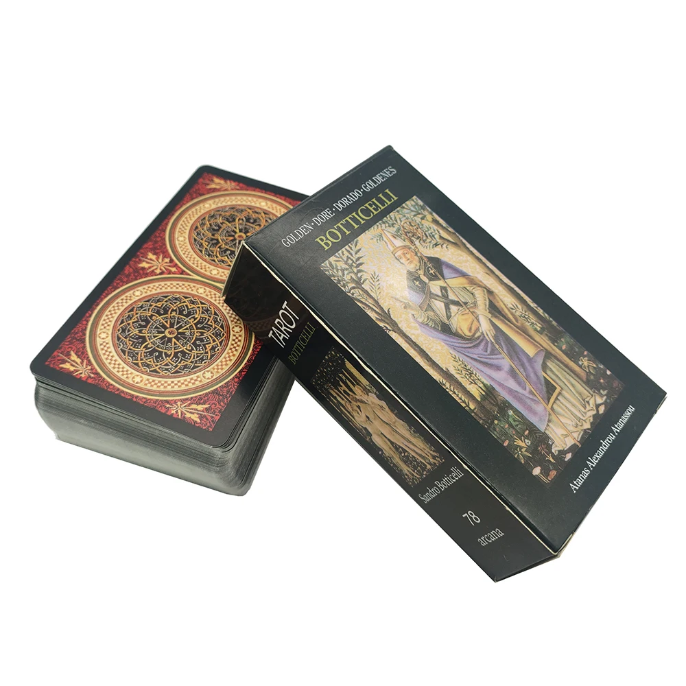 12x7cm Botticelli Divination Tarot Deck English, Spanish French German and Italian Portuguese Edition Guidebook