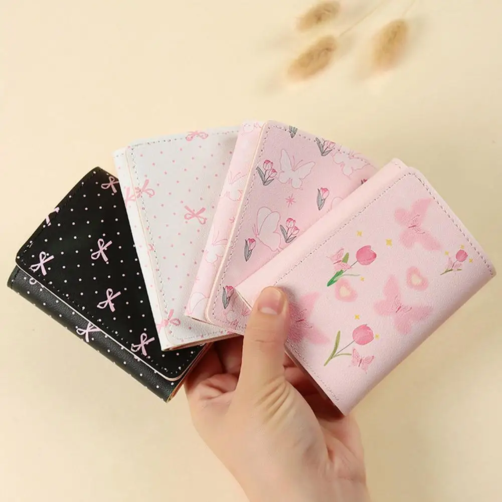 

Small Wallet Floral Coquette Bow Wallet Cute Wallet 7 Credit Card Slots 1 Photo Slot 1 Cash Slot for Women Girls