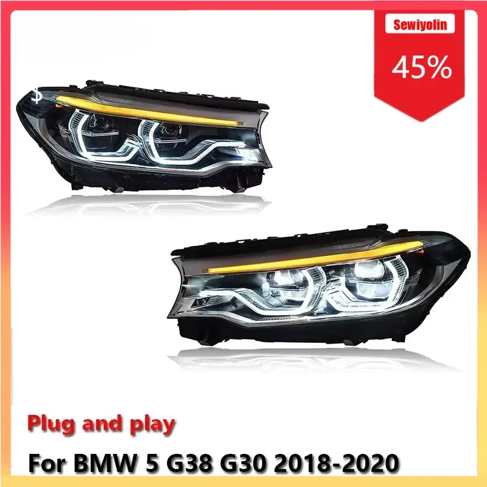 

Car Auto LED Headlight Light Accesorios Para Auto For BMW 5 G38 G30 2018-2020 Auto Fog DRL Brake Turn Signal Lamp Plug And Play