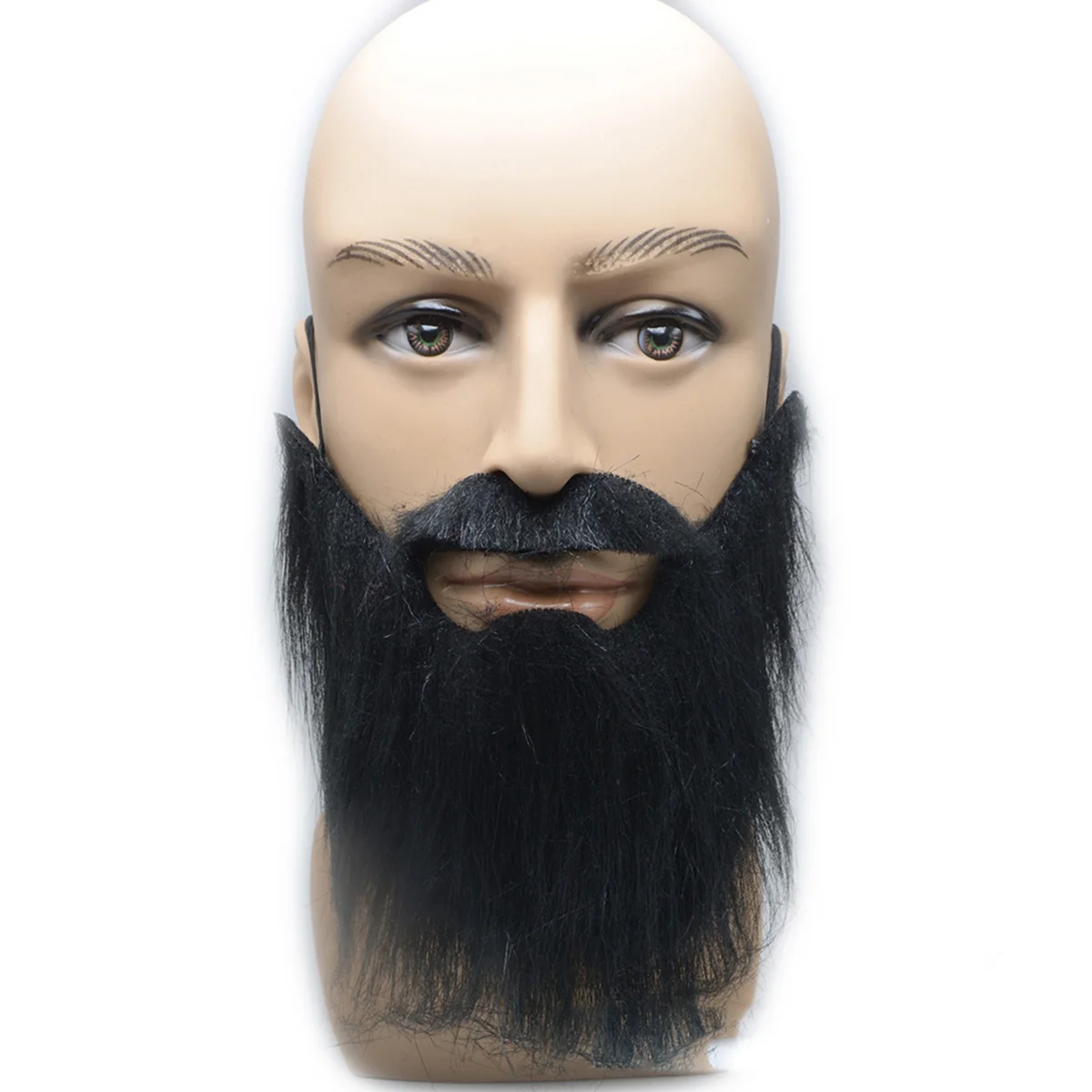 

Black Mustache Full Beard Self Adhesive Adults Costume Accessory Lightweight Comfortable for Stage Halloween Cosplay