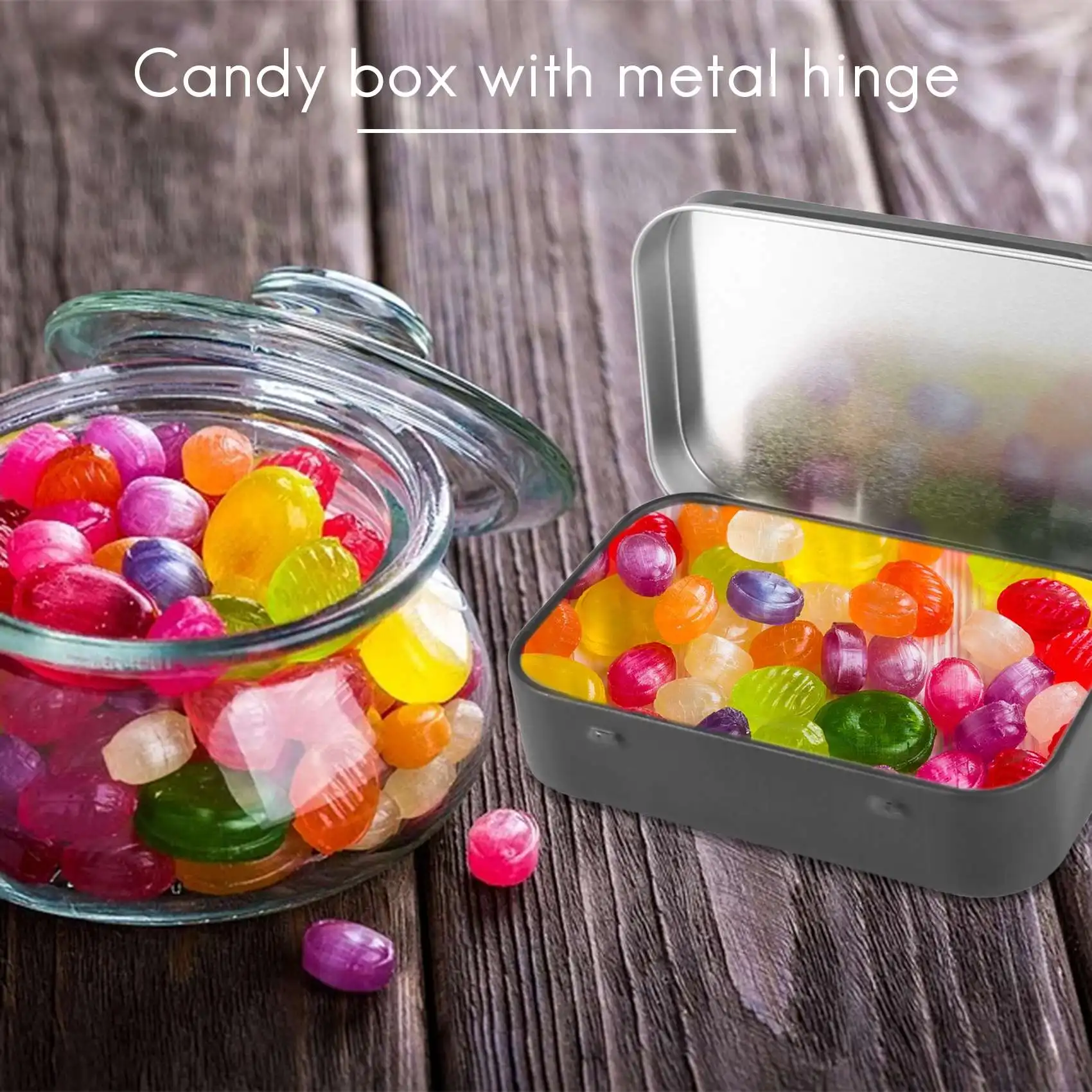 95x60x21mm Black Metal Box With Candy Box Small Box