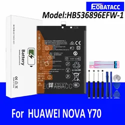 EOTABACC 100% New Original Battery HB536896EFW-1 For HUAWEI NOVA Y70 Battery +Tools