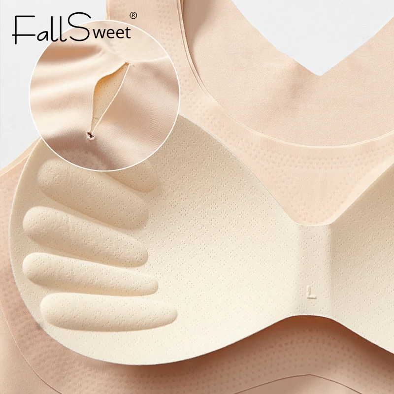 FallSweet Podprsenka na korekci držení těla pro ženy Push-up sportovní podprsenka bez kostic Crop topy měkké pevné sexy spodní prádlo dámská podprsenka M-5XL - náhled 4