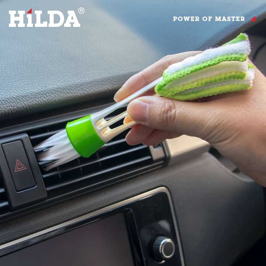 Hilda 1/2/4/6pcs Car Cleaning Brush Air Conditioner Vent Cleaner Detailing Dust Removal Blinds Duster Outlet Brush Cleaning Tool