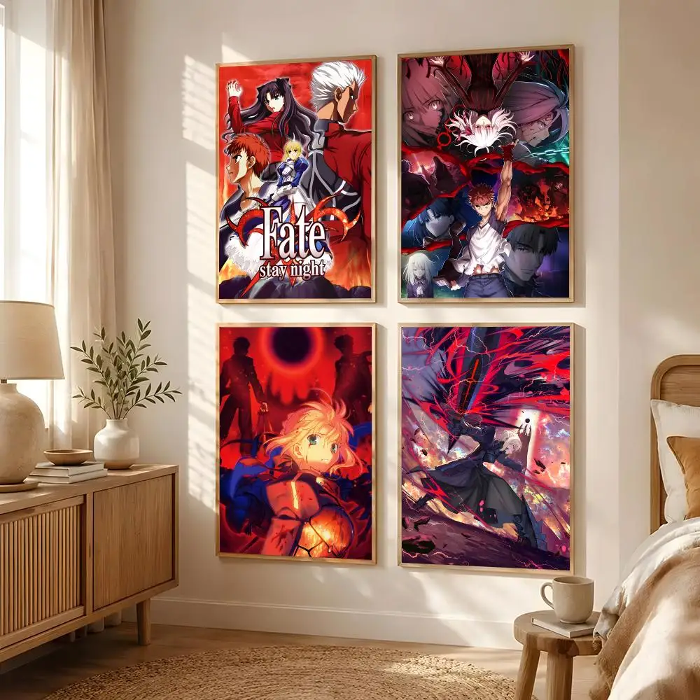Movie Fate stay night Poster Poster All-match HD Waterproof Self-Adhesive Wall Art Sticker For Home Bedroom