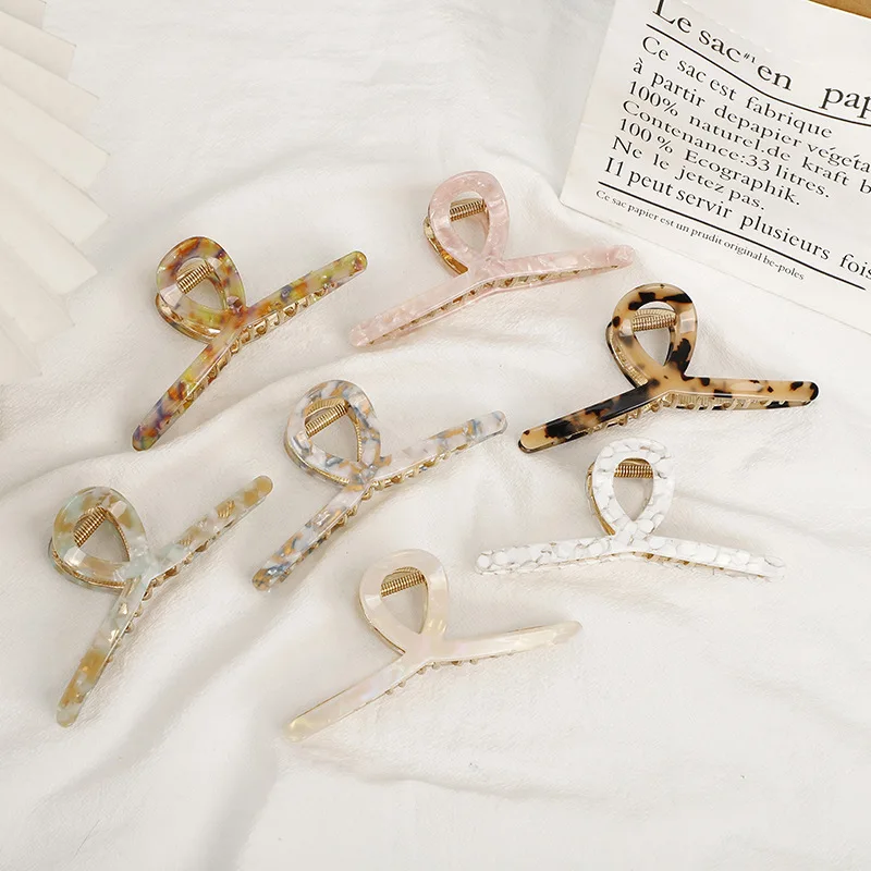 

Faionable Large Size ark Clip Hair Accories Korean Sle Acetate Alloy Hairpins Women's Hair Decorations Comb in Ba