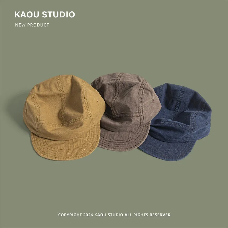Retro Tooling Style Niche 5-panel Baseball Caps for Men and Women Summer Thin Casual Sun Protection Versatile Camping Hats