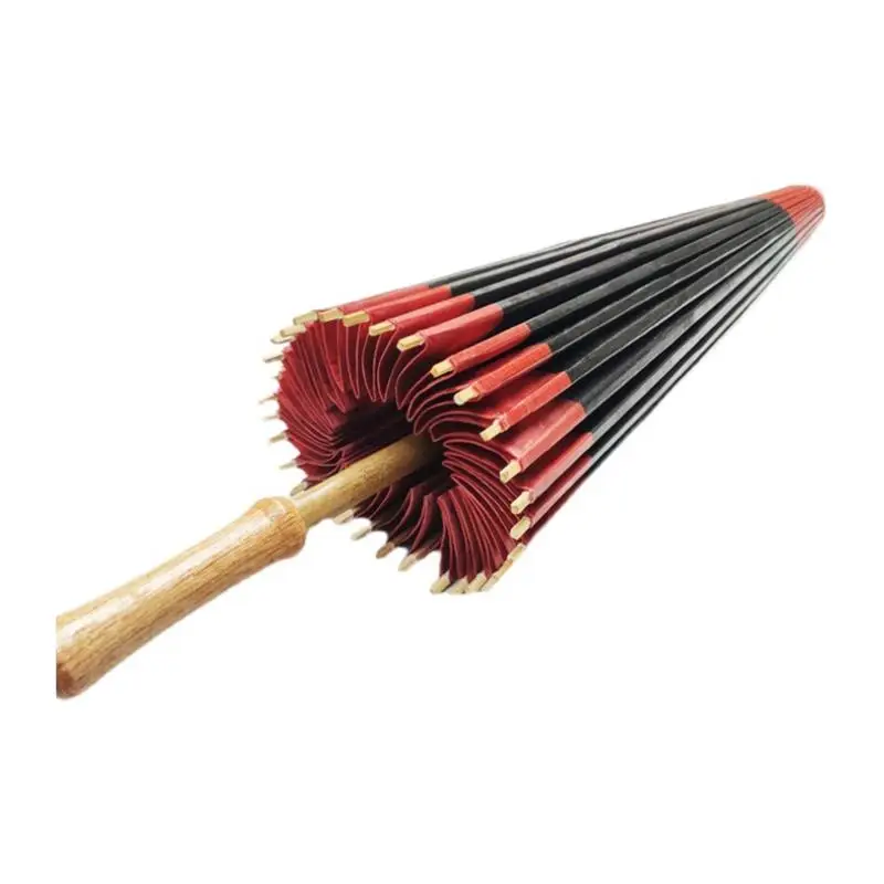 Oil-paper Umbrellas, Rainproof And Sunscreen, Practical Antique Hanfu Umbrellas, Dance Props, Performance Umbrellas, Retro Black