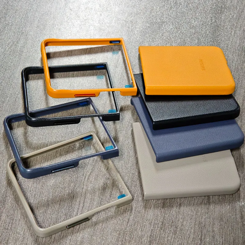 Luksusowe magnetyczne etui skórzane do Samsung Galaxy Z Flip 7 Flip7 flip7, kompatybilne z Magsafe, odporne na wstrząsy, ekologiczna skóra, ochronna osłona tylna. — zdjęcie produktu 3