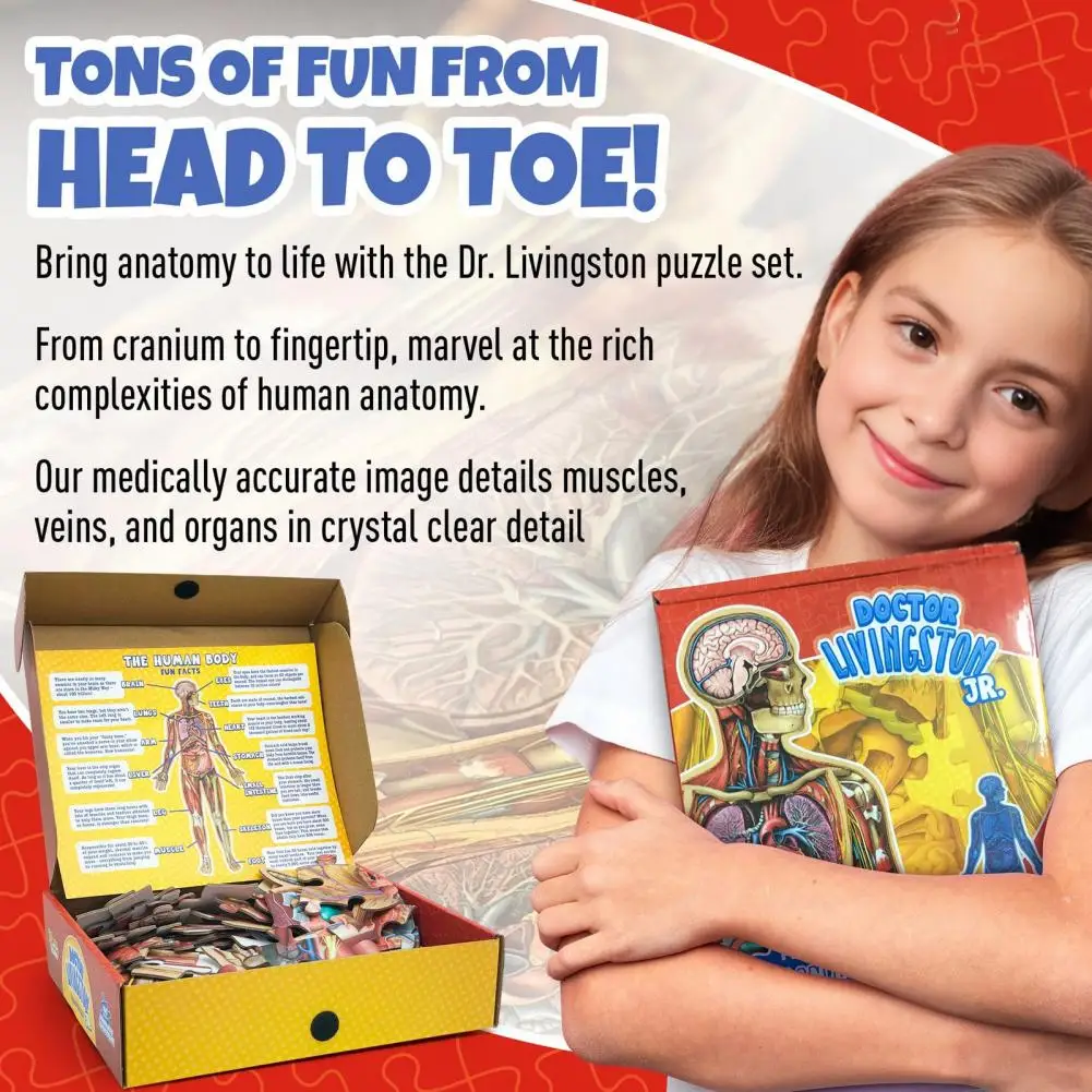

Human Anatomy Puzzle Game Educational Human Anatomy Puzzle Set for Kids 100 Piece Floor Jigsaw Game Medically for Toddlers