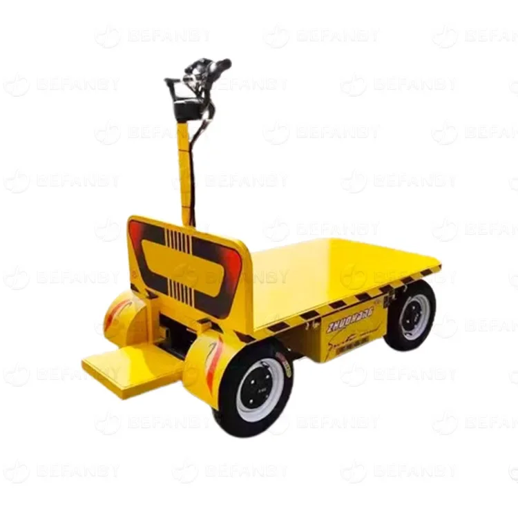 Customized Hand Push Lifting Four-wheels Electric Flatbed Trolley