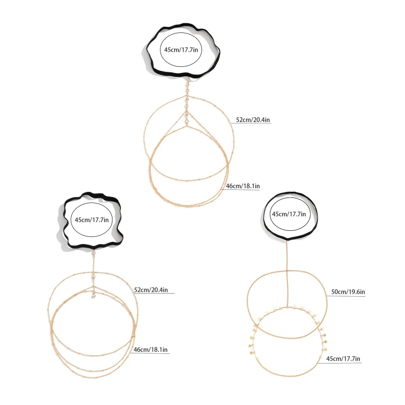 Perhiasan Punk Rantai Paha Gaya Gotik Wanita Rantai Rumbai Multi Lapis Trendi