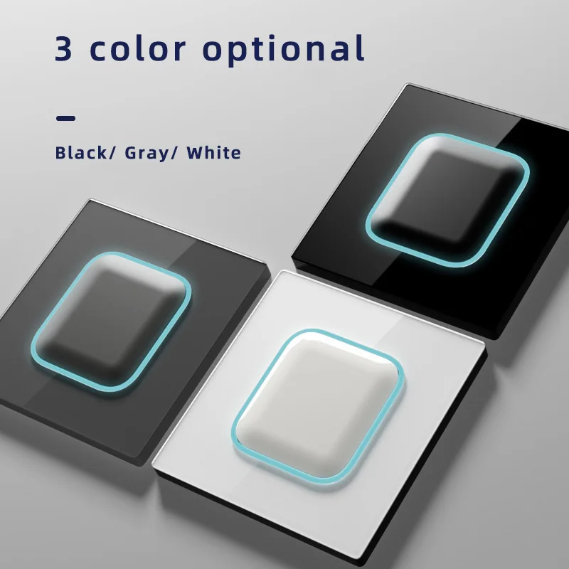 Tempered glass panel 1 2 3 4 gang wall button light switch 1 2Way international general LED indicator reset point power switch