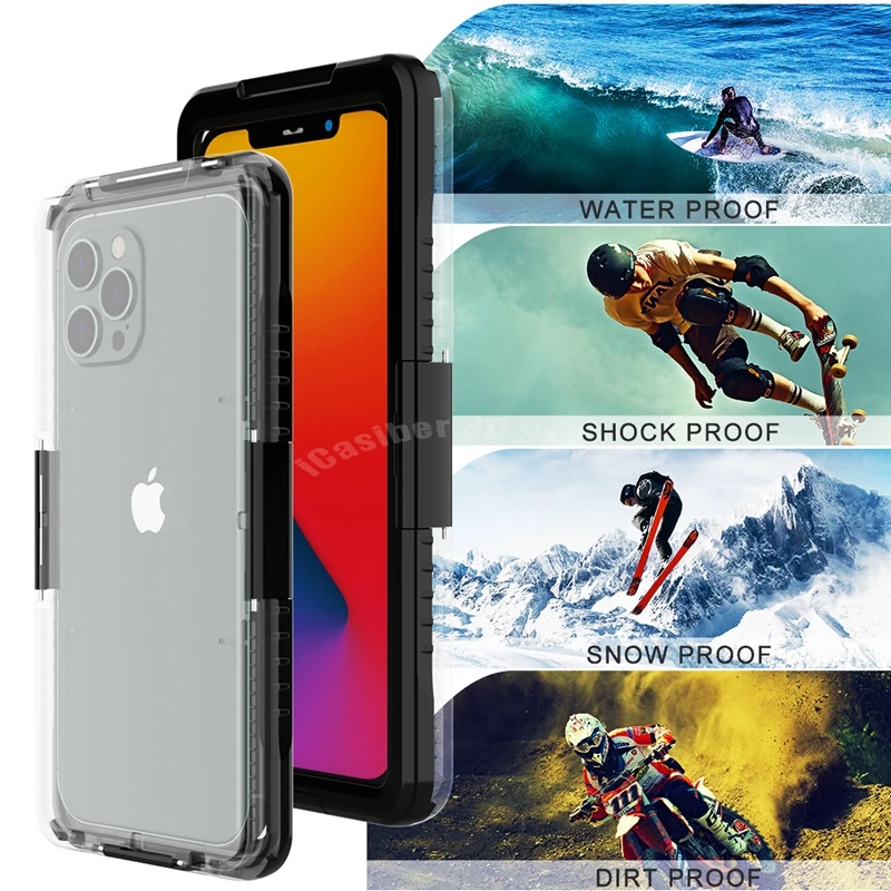 10pc Waterproof Case for iPhone 13 12 11 Pro Max Mini X XS MAX Swimming Case for iPhone 8 7 6S SE Plus Shockproof Silicone Cover